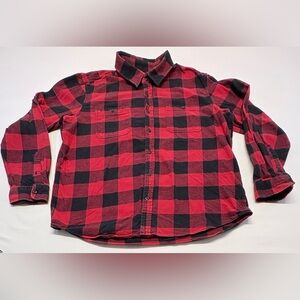 GAP Red and Black Buffalo Plaid Button-Down Shirt